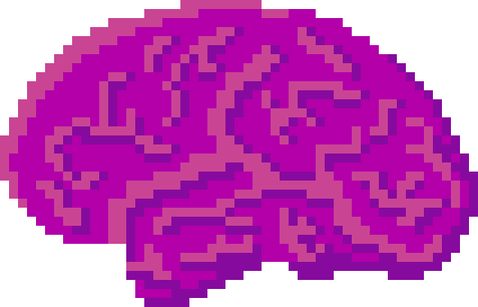 Pixel art of a brain